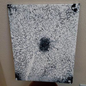 Shango Afterlife Collection,  Black & White Acrylic & Glass painting